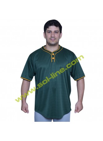 Dark Green Micro Fiber Jerseys With Golden Piping